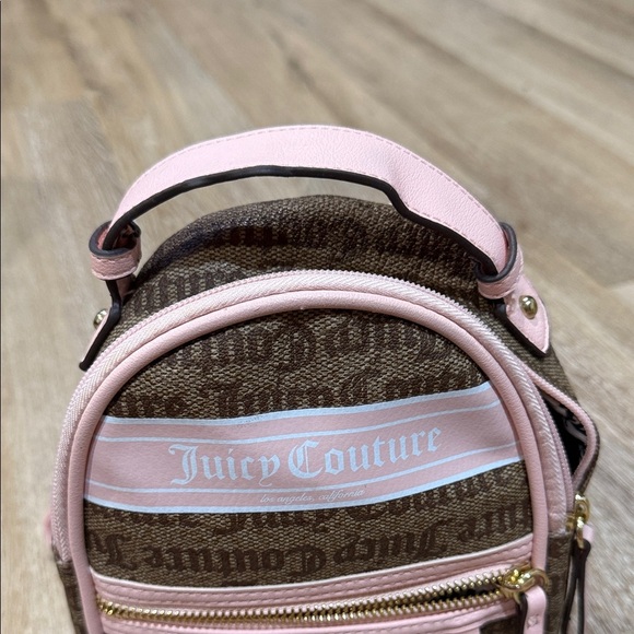 Juicy Couture Pink and Brown Logo Mini Backpack Y2K - Picture 4 of 10